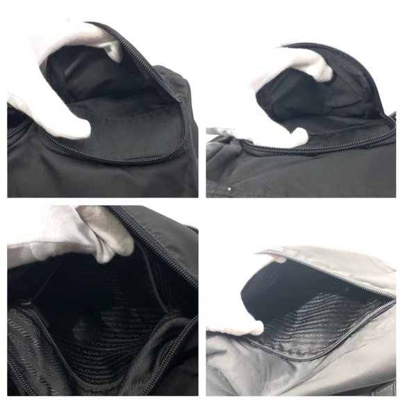 PRADA Black Nylon Triangle Logo Messenger Bag - Picture 6 of 10